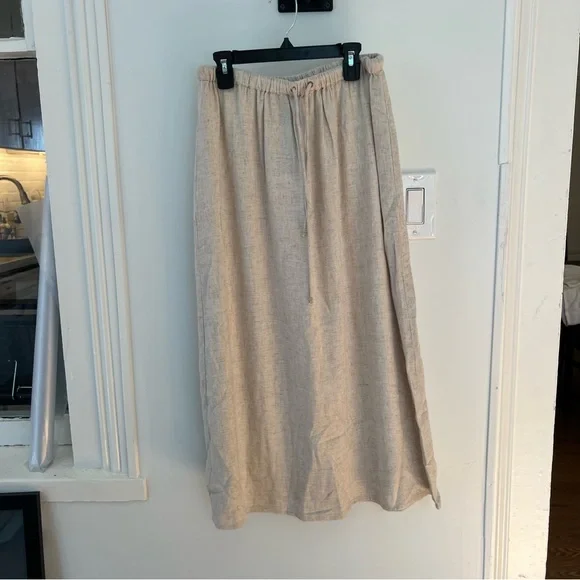 Linen Midi Skirt - Picture 1 of 2